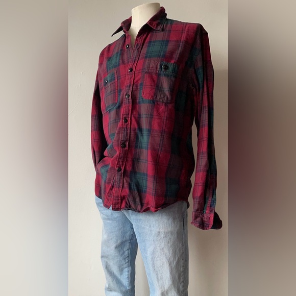 J. Crew Other - j crew plaid long sleeve button down shirt quality all cotton red teal